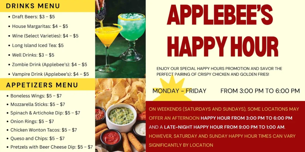 Applebee’s Happy Hour Menu With Prices